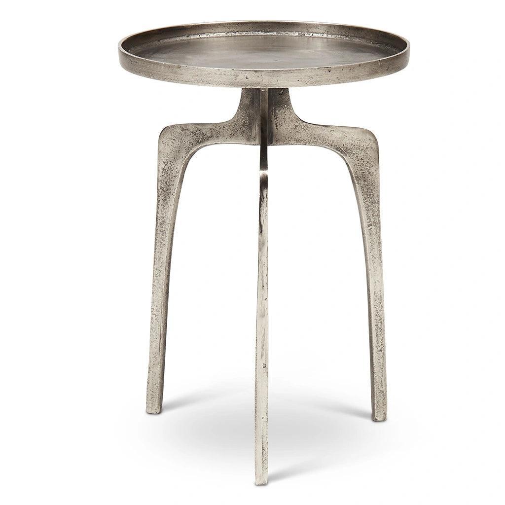 Vinya Reclaimed Aluminum Round End Table - LOOMLAN - Urbia - Side Tables