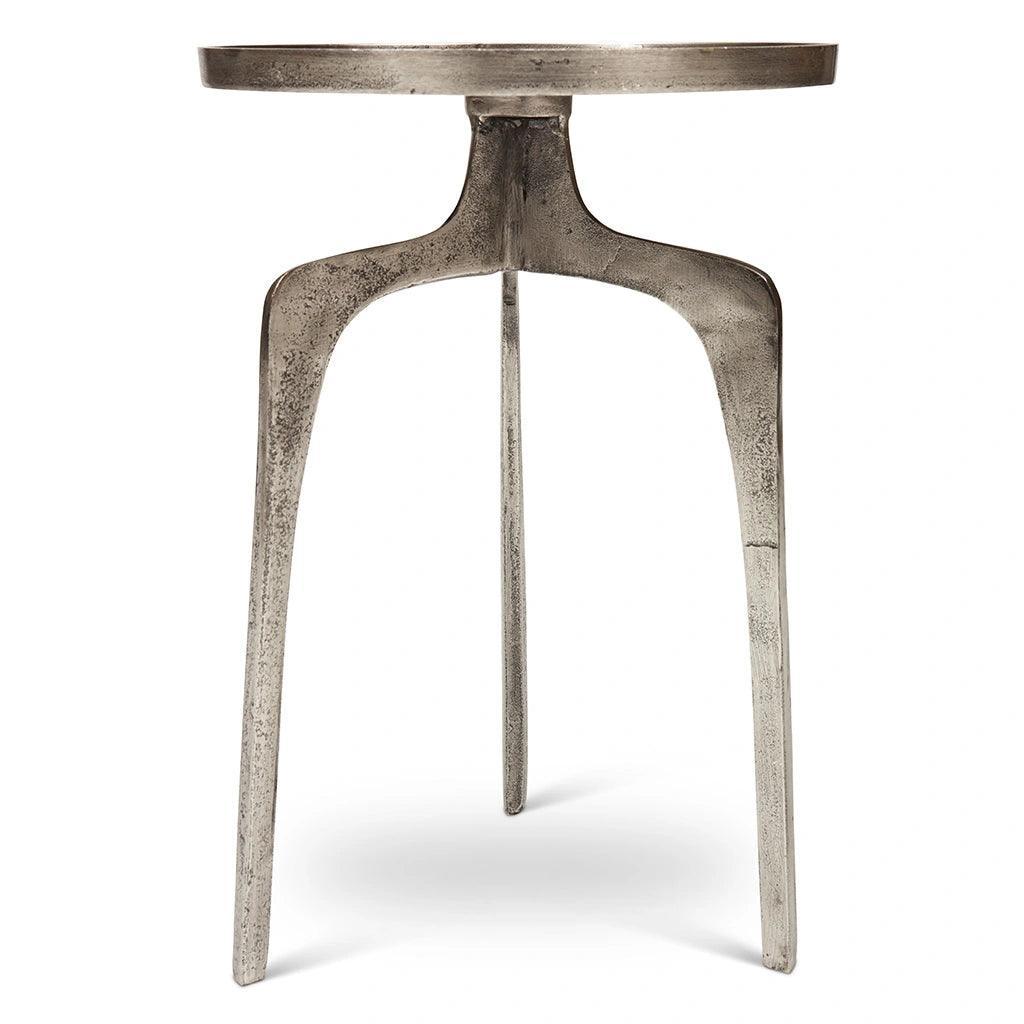 Vinya Reclaimed Aluminum Round End Table - LOOMLAN - Urbia - Side Tables