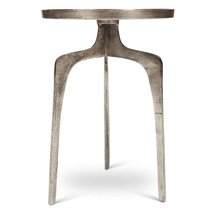 Vinya Reclaimed Aluminum Round End Table - LOOMLAN - Urbia - Side Tables