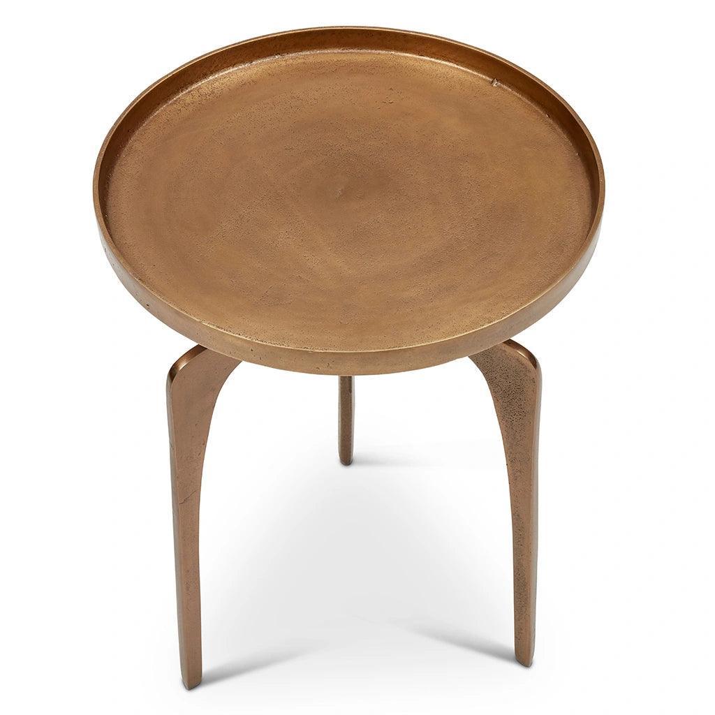 Vinya Reclaimed Aluminum Round End Table - LOOMLAN - Urbia - Side Tables