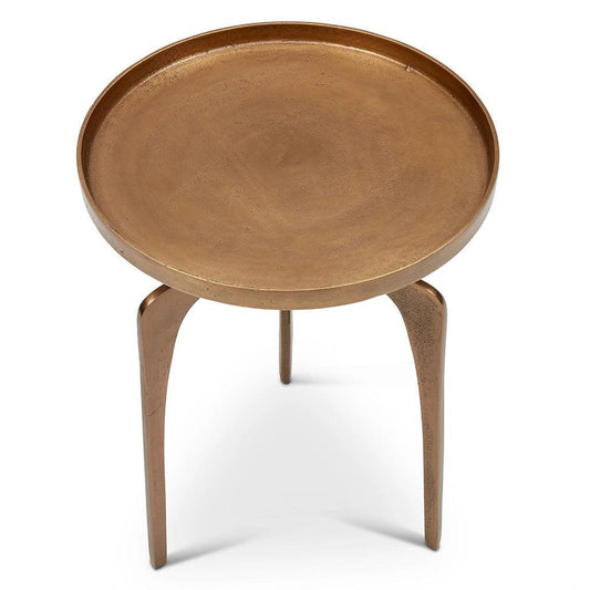 Vinya Reclaimed Aluminum Round End Table - LOOMLAN - Urbia - Side Tables