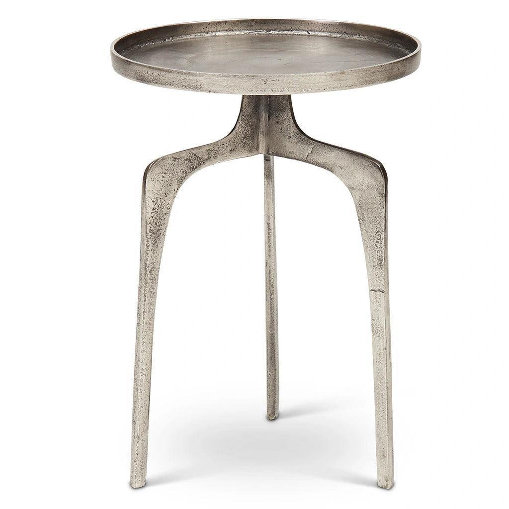 Vinya Reclaimed Aluminum Round End Table - LOOMLAN - Urbia - Side Tables