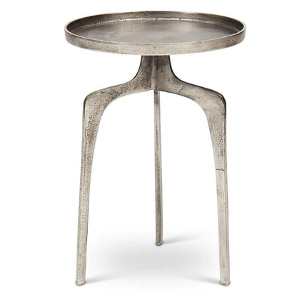 Vinya Reclaimed Aluminum Round End Table - LOOMLAN - Urbia - Side Tables