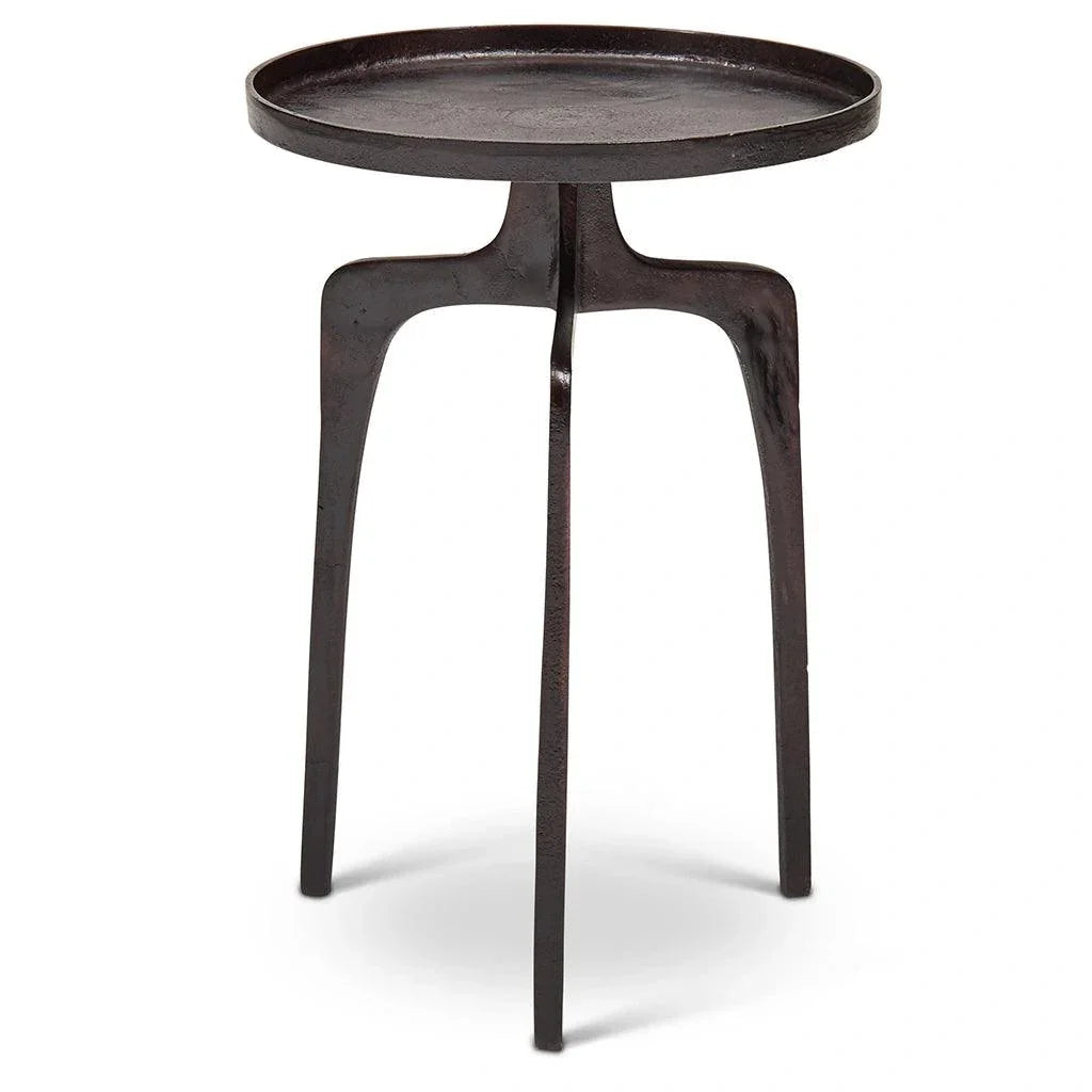 Vinya Reclaimed Aluminum Round End Table - LOOMLAN - Urbia - Side Tables