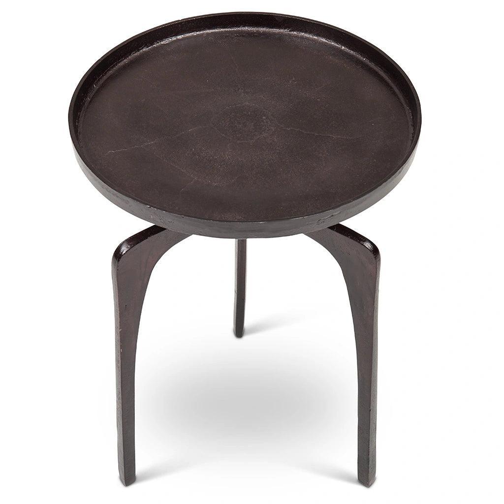 Vinya Reclaimed Aluminum Round End Table - LOOMLAN - Urbia - Side Tables