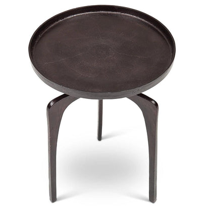 Vinya Reclaimed Aluminum Round End Table - LOOMLAN - Urbia - Side Tables