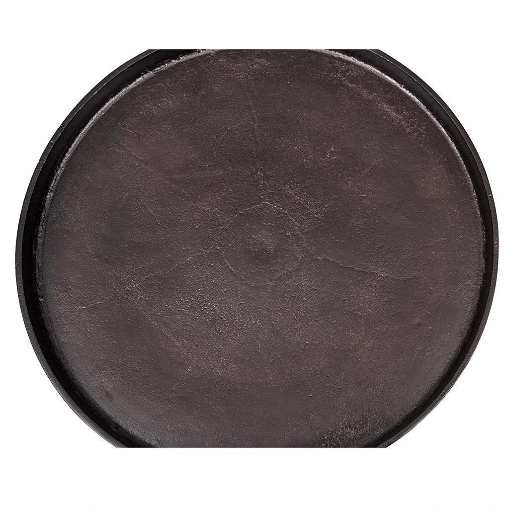 Vinya Reclaimed Aluminum Round End Table - LOOMLAN - Urbia - Side Tables