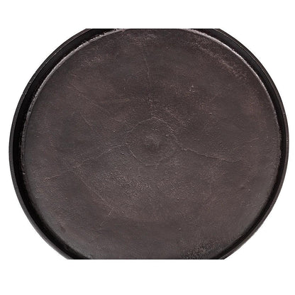 Vinya Reclaimed Aluminum Round End Table - LOOMLAN - Urbia - Side Tables