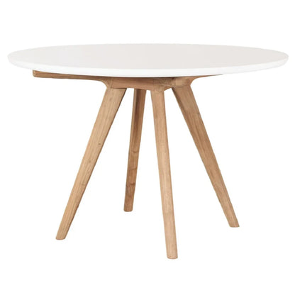 Viola White Teak & Concrete Outdoor Dining Table-Outdoor Dining Tables-Seasonal Living-LOOMLAN