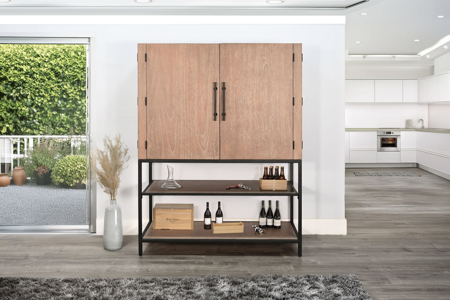 Violet Wooden Wine Bar Cabinet-Home Bar Cabinets-Sunny D-LOOMLAN