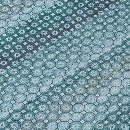Violina Teal Washable Indoor - Outdoor Rug - LOOMLAN - LOOMLAN Rugs - Outdoor Rugs