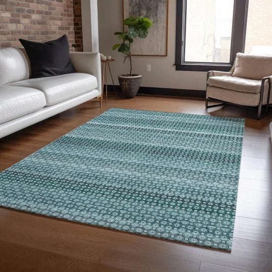 Violina Teal Washable Indoor - Outdoor Rug - LOOMLAN - LOOMLAN Rugs - Outdoor Rugs