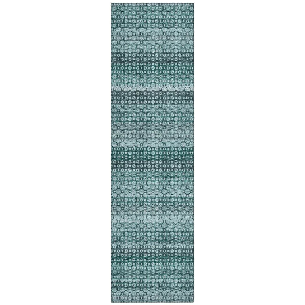 Violina Teal Washable Indoor - Outdoor Rug - LOOMLAN - LOOMLAN Rugs - Outdoor Rugs