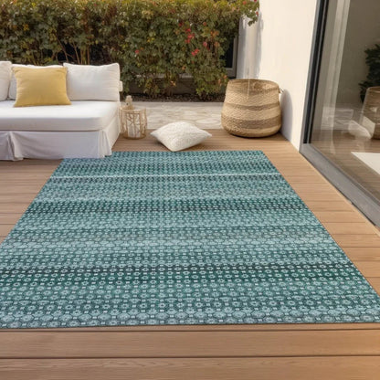 Violina Teal Washable Indoor - Outdoor Rug - LOOMLAN - LOOMLAN Rugs - Outdoor Rugs