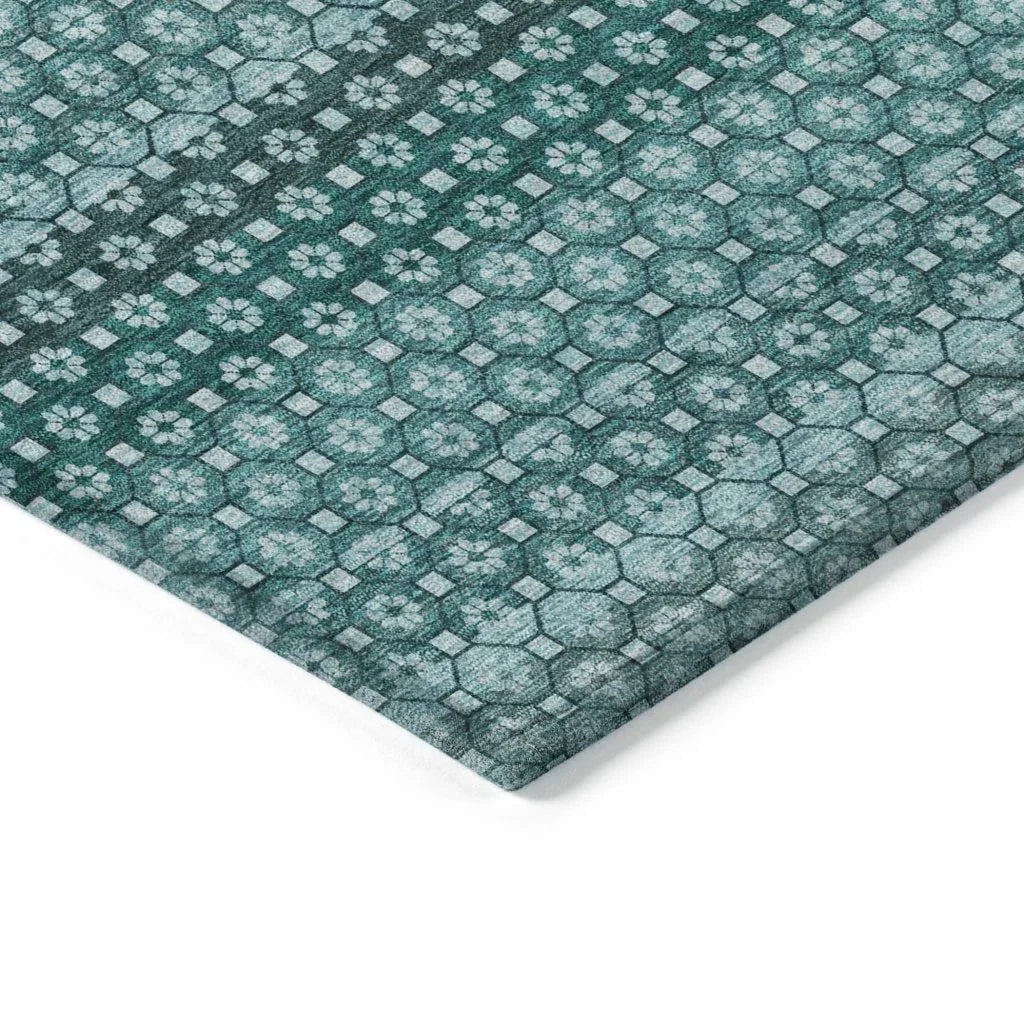 Violina Teal Washable Indoor - Outdoor Rug - LOOMLAN - LOOMLAN Rugs - Outdoor Rugs