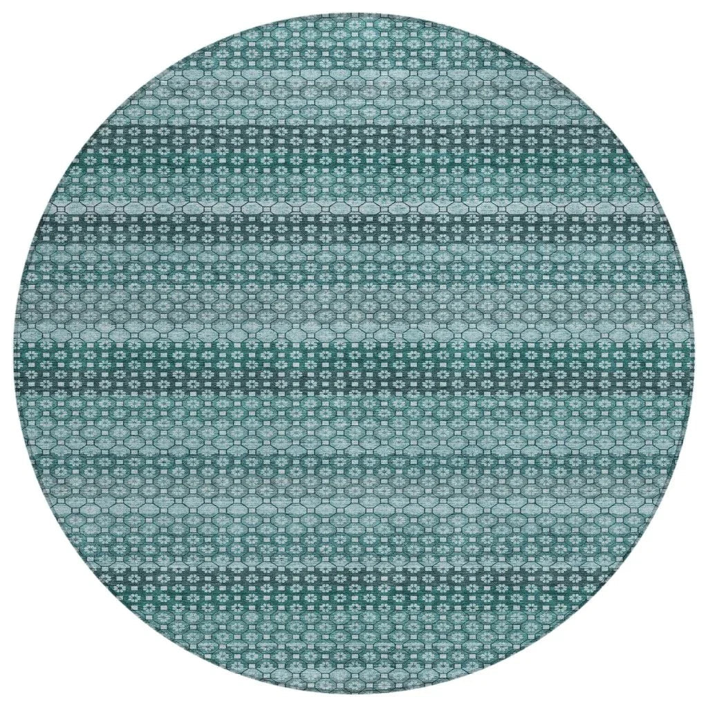 Violina Teal Washable Indoor - Outdoor Rug - LOOMLAN - LOOMLAN Rugs - Outdoor Rugs
