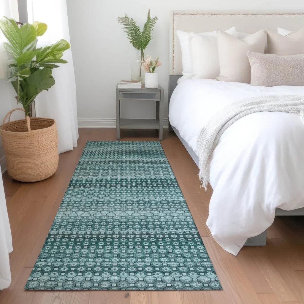 Violina Teal Washable Indoor - Outdoor Rug - LOOMLAN - LOOMLAN Rugs - Outdoor Rugs