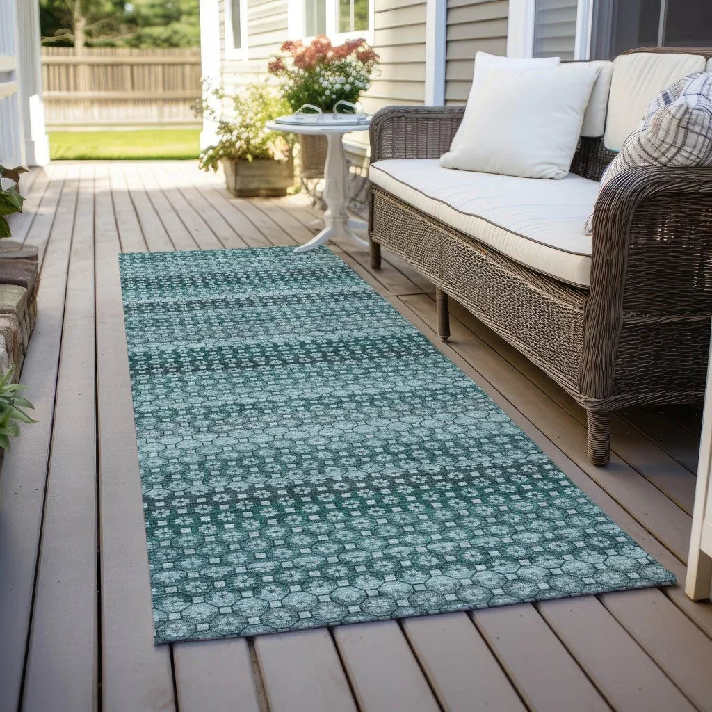 Violina Teal Washable Indoor - Outdoor Rug - LOOMLAN - LOOMLAN Rugs - Outdoor Rugs