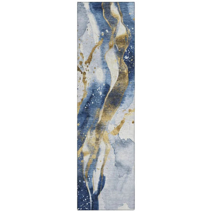 Vionetta Blue Washable Indoor - Outdoor Rug - LOOMLAN - LOOMLAN Rugs - Outdoor Rugs