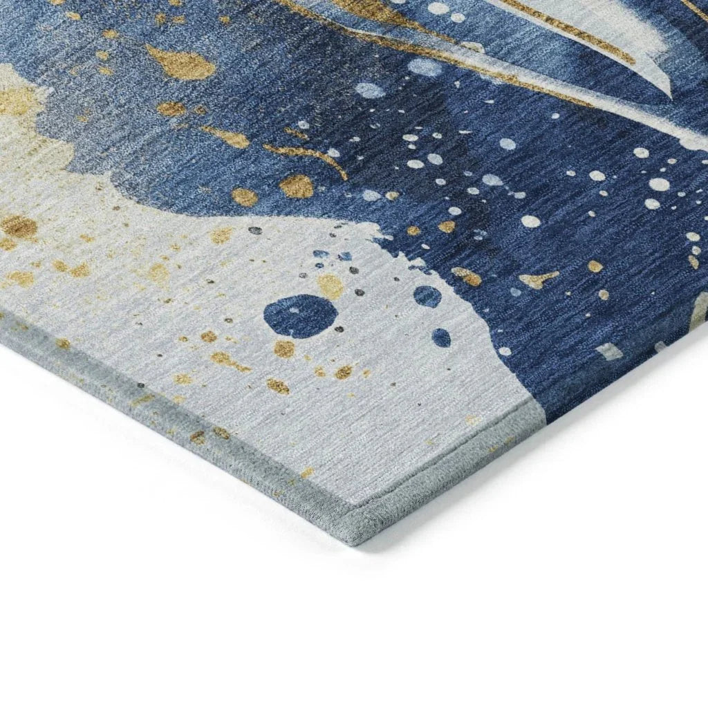Vionetta Blue Washable Indoor - Outdoor Rug - LOOMLAN - LOOMLAN Rugs - Outdoor Rugs