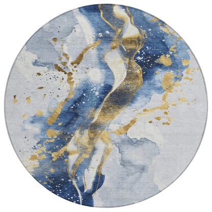 Vionetta Blue Washable Indoor - Outdoor Rug - LOOMLAN - LOOMLAN Rugs - Outdoor Rugs