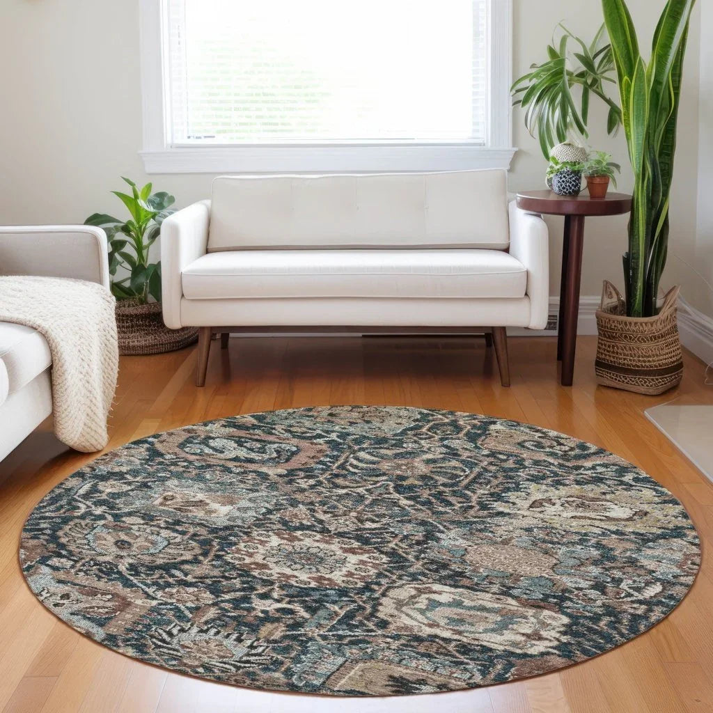 Vionith Brown Washable Indoor - Outdoor Rug - LOOMLAN - LOOMLAN Rugs - Outdoor Rugs