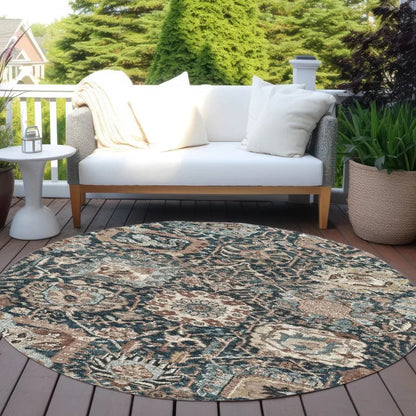 Vionith Brown Washable Indoor - Outdoor Rug - LOOMLAN - LOOMLAN Rugs - Outdoor Rugs