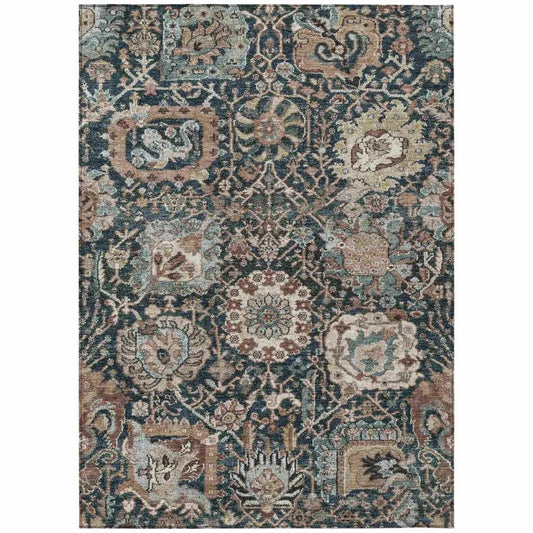 Vionith Brown Washable Indoor - Outdoor Rug - LOOMLAN - LOOMLAN Rugs - Outdoor Rugs