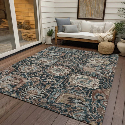 Vionith Brown Washable Indoor - Outdoor Rug - LOOMLAN - LOOMLAN Rugs - Outdoor Rugs