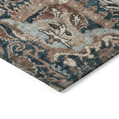 Vionith Brown Washable Indoor - Outdoor Rug - LOOMLAN - LOOMLAN Rugs - Outdoor Rugs