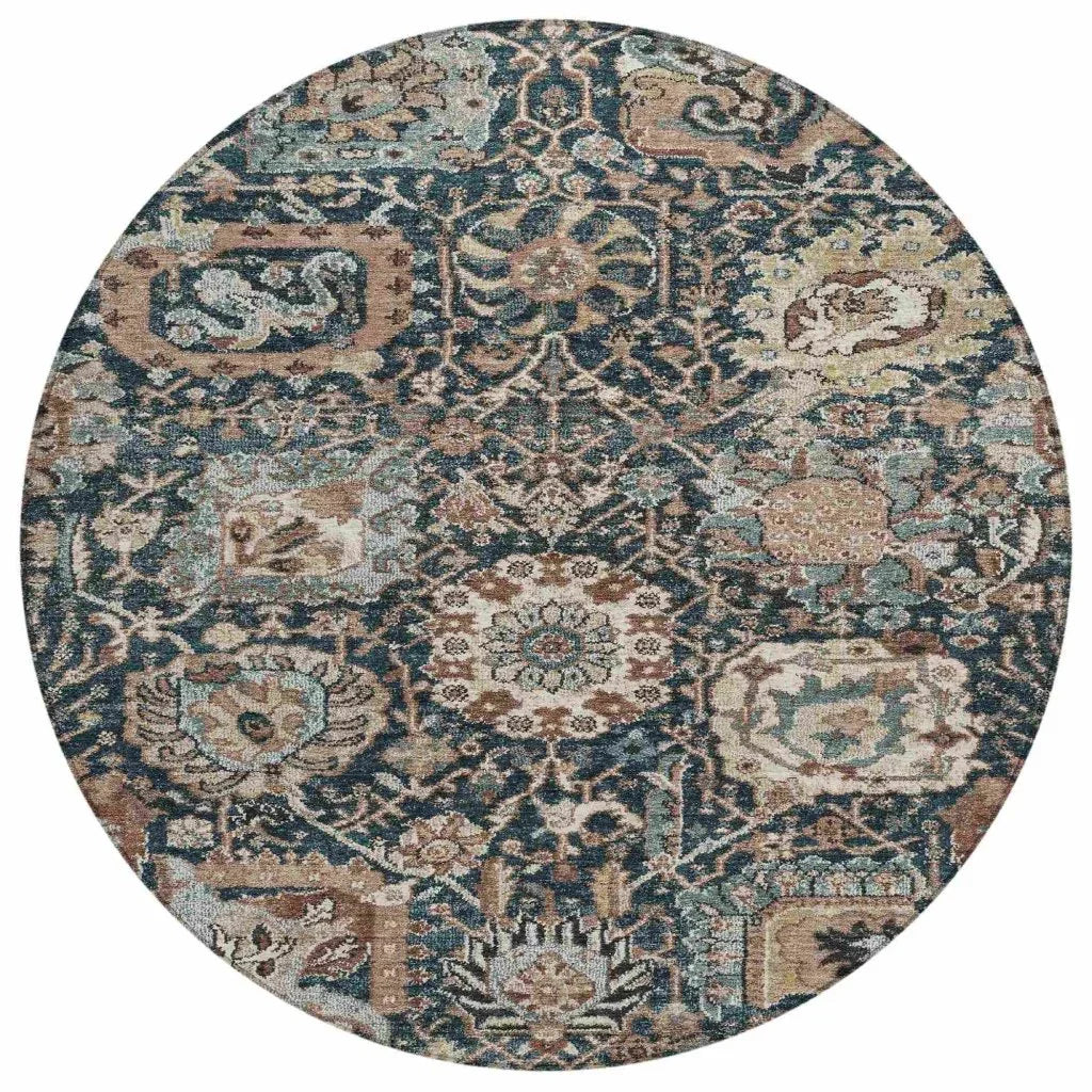 Vionith Brown Washable Indoor - Outdoor Rug - LOOMLAN - LOOMLAN Rugs - Outdoor Rugs