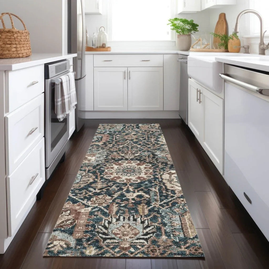 Vionith Brown Washable Indoor - Outdoor Rug - LOOMLAN - LOOMLAN Rugs - Outdoor Rugs