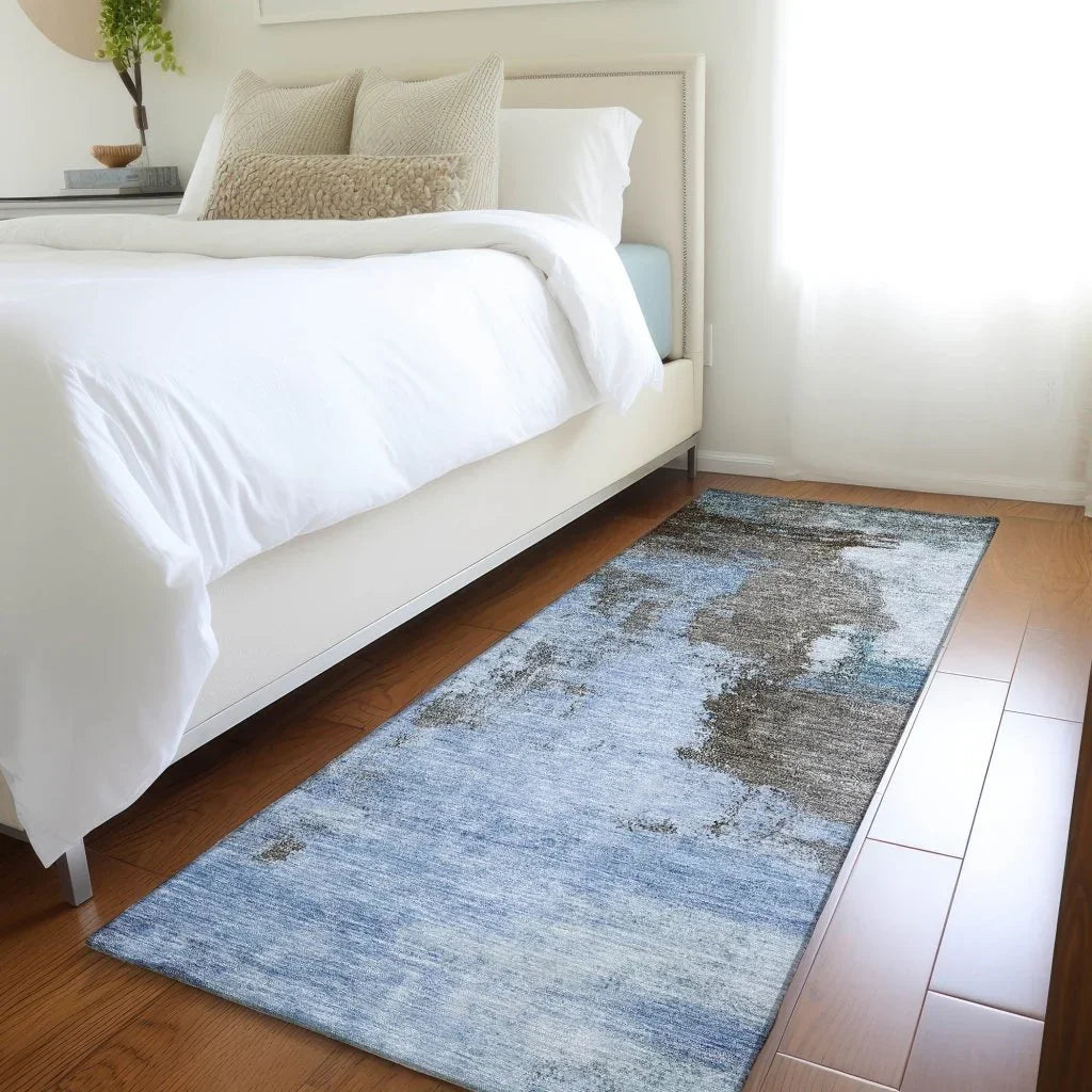 Vionna Blue Washable Indoor-Outdoor Rug-Outdoor Rugs-LOOMLAN Rugs-LOOMLAN