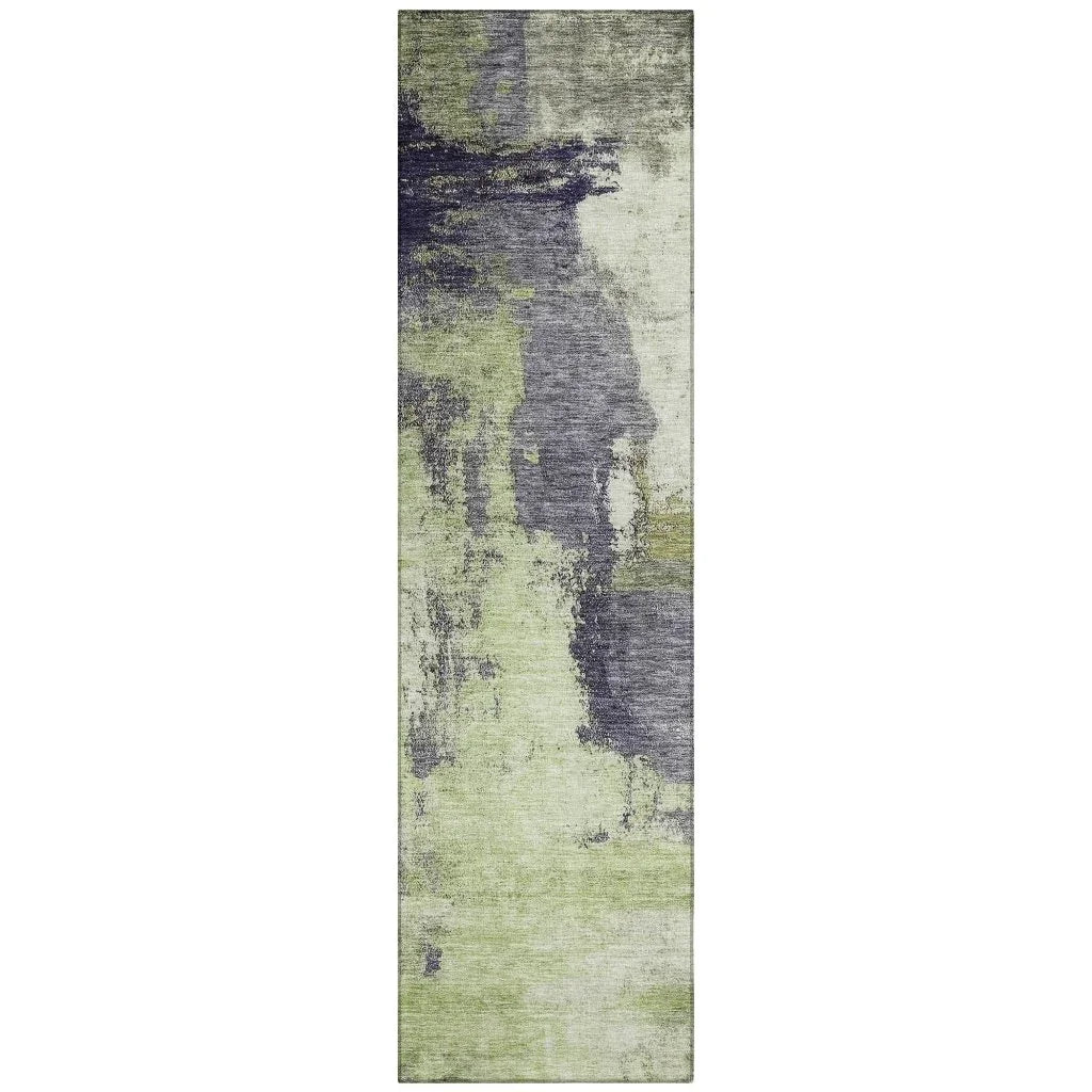 Vionna Fern Washable Indoor-Outdoor Rug-Outdoor Rugs-LOOMLAN Rugs-2'3" x 7'6"-LOOMLAN
