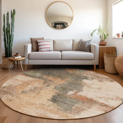 Vionna Orange Washable Indoor-Outdoor Rug-Outdoor Rugs-LOOMLAN Rugs-LOOMLAN