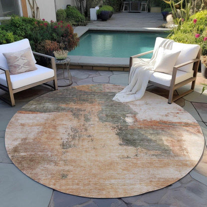 Vionna Orange Washable Indoor-Outdoor Rug-Outdoor Rugs-LOOMLAN Rugs-LOOMLAN