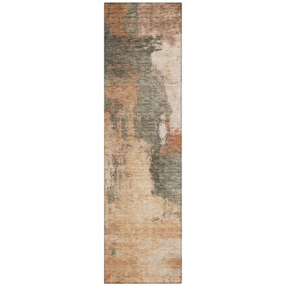 Vionna Orange Washable Indoor-Outdoor Rug-Outdoor Rugs-LOOMLAN Rugs-2'3" x 7'6"-LOOMLAN
