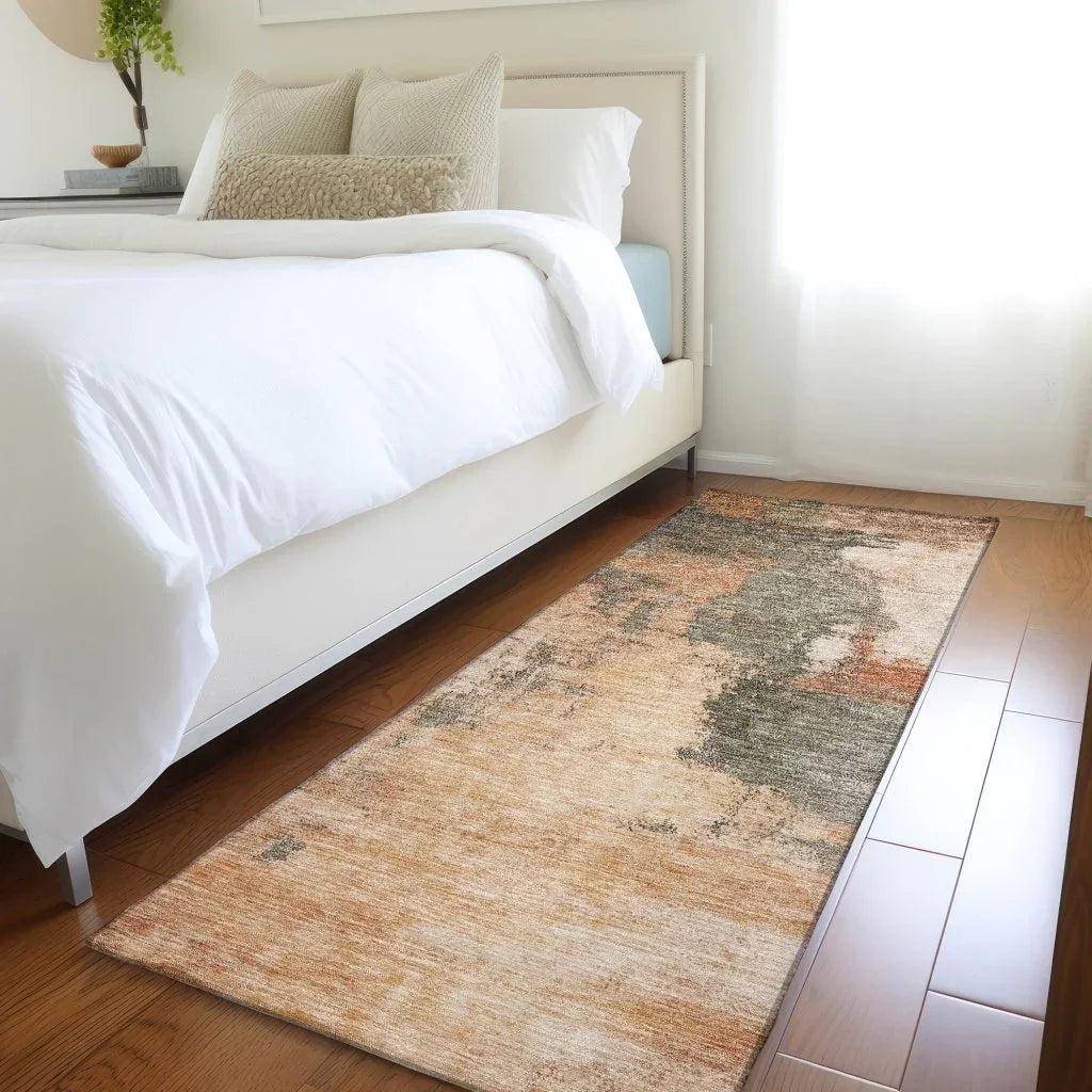 Vionna Orange Washable Indoor-Outdoor Rug-Outdoor Rugs-LOOMLAN Rugs-LOOMLAN