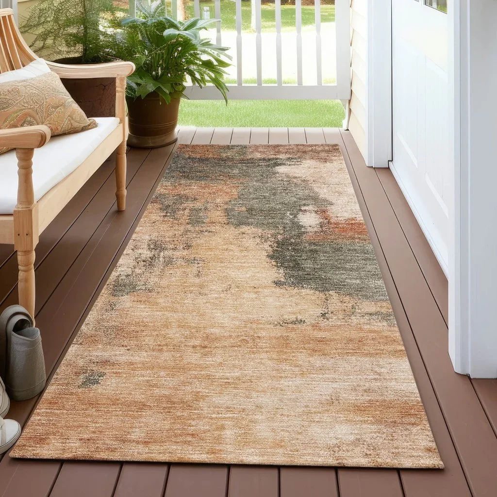 Vionna Orange Washable Indoor-Outdoor Rug-Outdoor Rugs-LOOMLAN Rugs-LOOMLAN