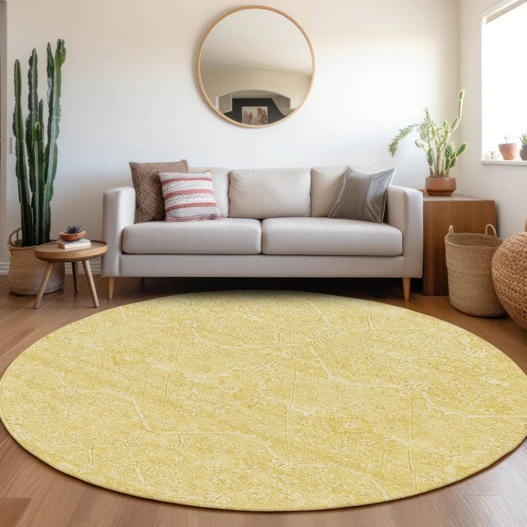 Virellia Gold Washable Indoor - Outdoor Rug - LOOMLAN - LOOMLAN Rugs - Outdoor Rugs