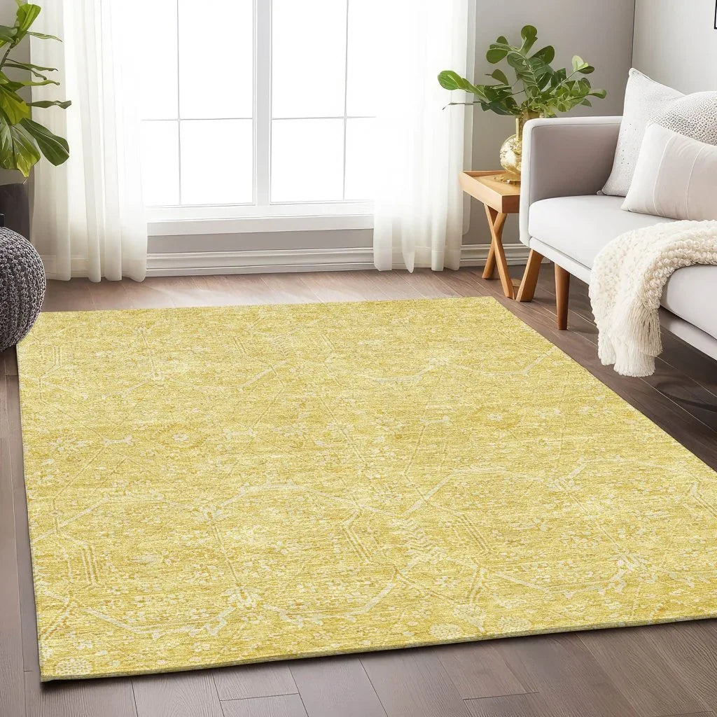 Virellia Gold Washable Indoor - Outdoor Rug - LOOMLAN - LOOMLAN Rugs - Outdoor Rugs