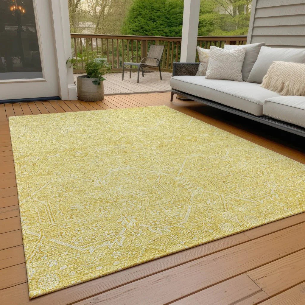 Virellia Gold Washable Indoor - Outdoor Rug - LOOMLAN - LOOMLAN Rugs - Outdoor Rugs