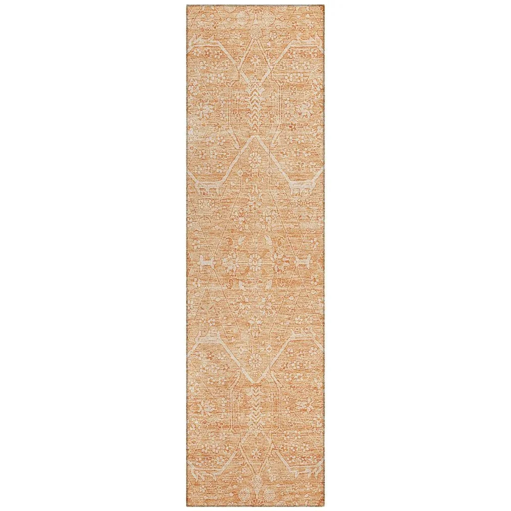 Virellia Orange Washable Indoor - Outdoor Rug - LOOMLAN - LOOMLAN Rugs - Outdoor Rugs