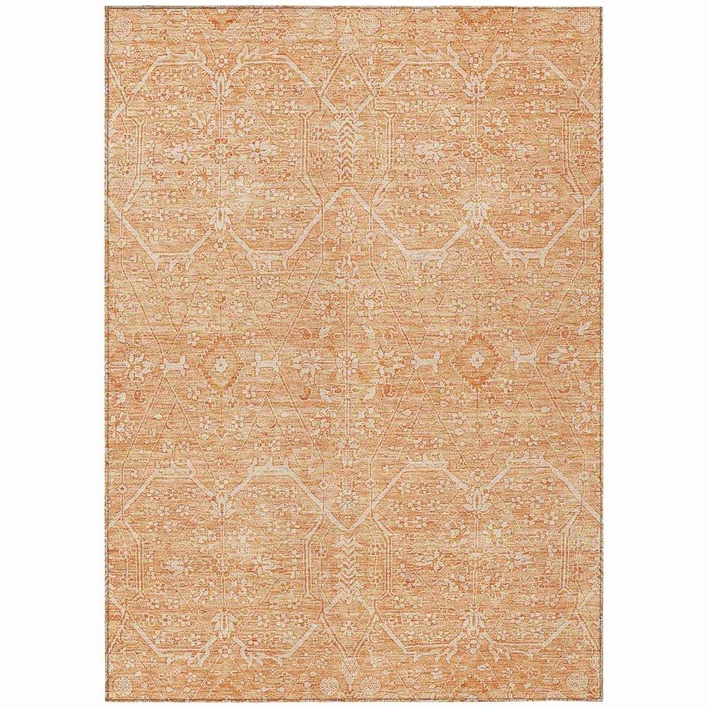 Virellia Orange Washable Indoor - Outdoor Rug - LOOMLAN - LOOMLAN Rugs - Outdoor Rugs