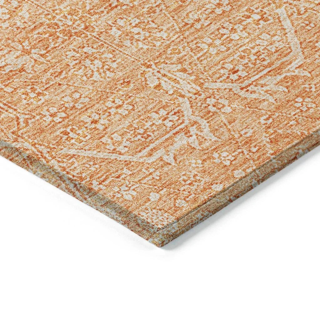 Virellia Orange Washable Indoor - Outdoor Rug - LOOMLAN - LOOMLAN Rugs - Outdoor Rugs