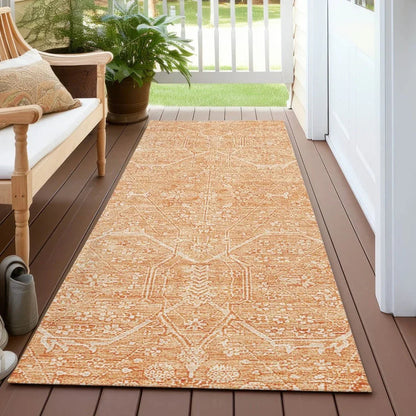 Virellia Orange Washable Indoor - Outdoor Rug - LOOMLAN - LOOMLAN Rugs - Outdoor Rugs