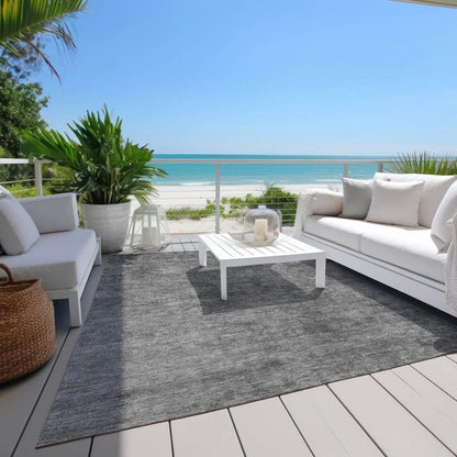Virellis Gray Washable Indoor - Outdoor Rug - LOOMLAN - LOOMLAN Rugs - Outdoor Rugs