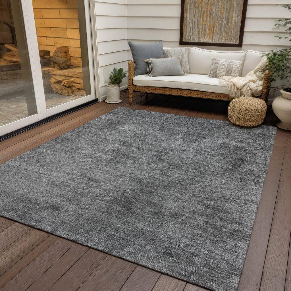 Virellis Gray Washable Indoor - Outdoor Rug - LOOMLAN - LOOMLAN Rugs - Outdoor Rugs