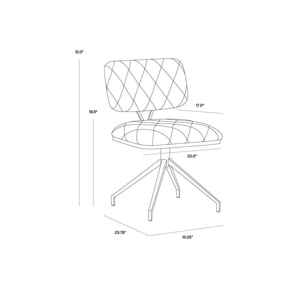 Virtu Leather Swivel Dining Chair 2PC - LOOMLAN - SUNPAN - Dining Chairs