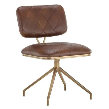 Virtu Leather Swivel Dining Chair 2PC - LOOMLAN - SUNPAN - Dining Chairs